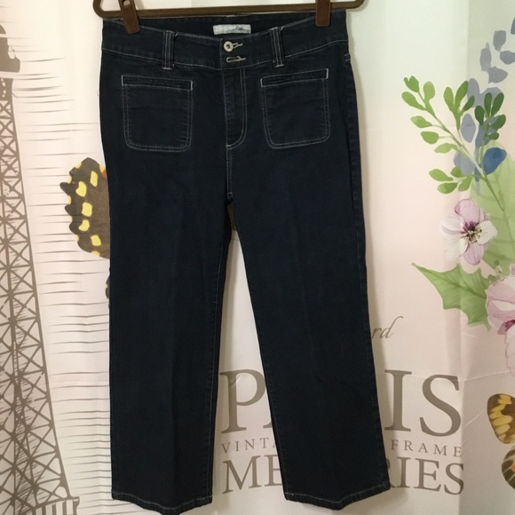 Chico’s Platinum Women’s Dark Blue Denim Straight Mid Rise Jeans Size 0.5 (4-6) - Picture 1 of 8